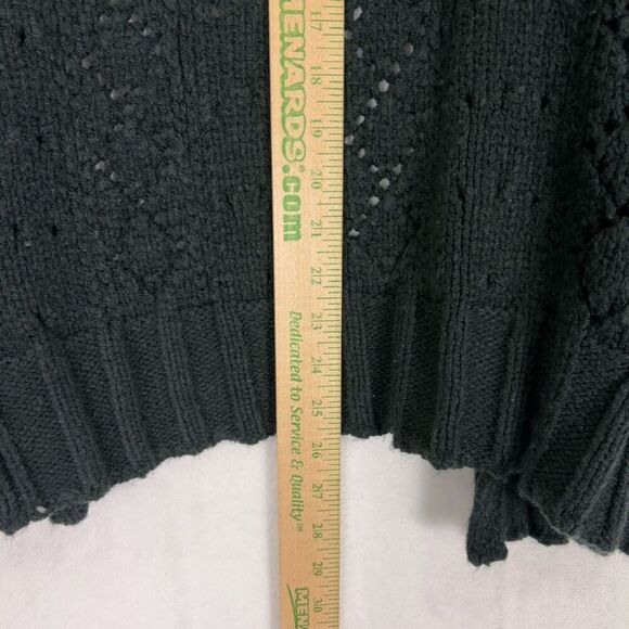 Billabong Women's Black Open Knit Open Front Cardigan Sweater Size Small - Picture 10 of 10